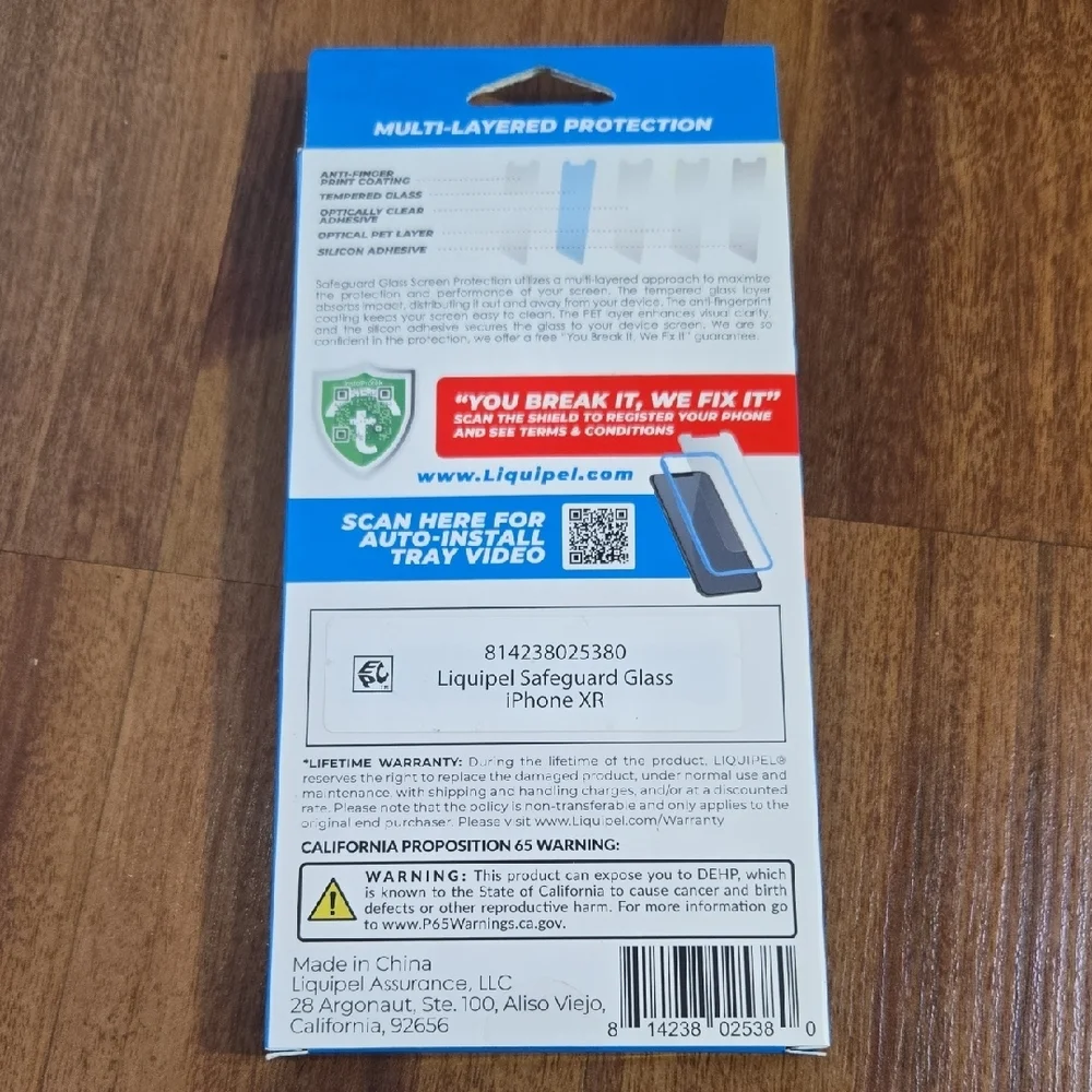 Glass Screen Protector for iPhone 11/XR - Clear Liquipel Safeguard NEW